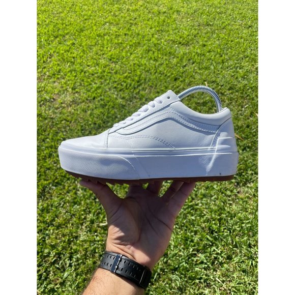 VANS Classic Stacked Platform Sneakers White Slip On Shoes Mens 7.5 Womens 9 - Picture 9 of 12